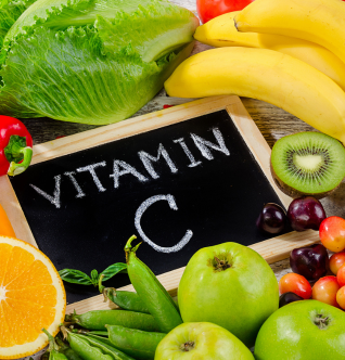 vitamin fruits Expressive senior woman posing